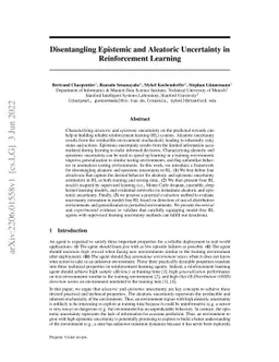 Disentangling Epistemic and Aleatoric Uncertainty in Reinforcement
  Learning