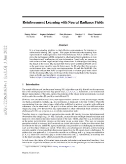 Reinforcement Learning with Neural Radiance Fields