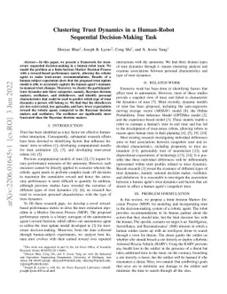 Clustering Trust Dynamics in a Human-Robot Sequential Decision-Making
  Task