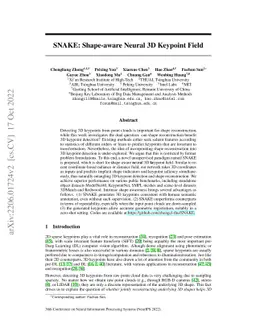 SNAKE: Shape-aware Neural 3D Keypoint Field