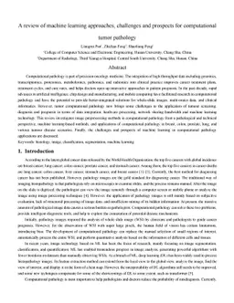 A review of machine learning approaches, challenges and prospects for
  computational tumor pathology