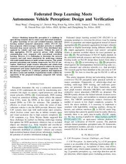 Federated Deep Learning Meets Autonomous Vehicle Perception: Design and
  Verification