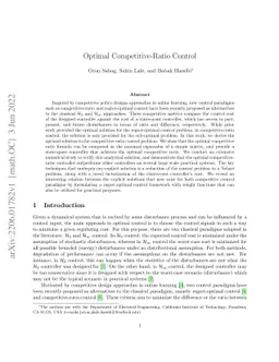 Optimal Competitive-Ratio Control