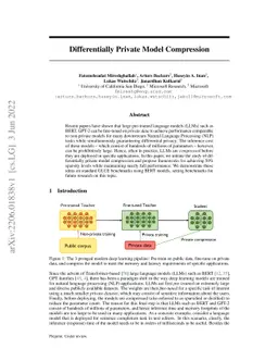 Differentially Private Model Compression