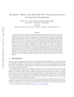 ZeroQuant: Efficient and Affordable Post-Training Quantization for
  Large-Scale Transformers