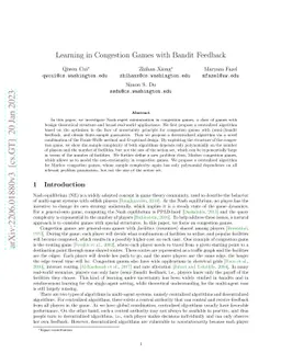 Learning in Congestion Games with Bandit Feedback