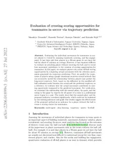 Evaluation of creating scoring opportunities for teammates in soccer via
  trajectory prediction