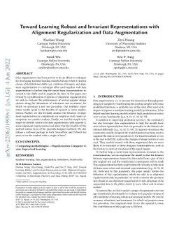 Toward Learning Robust and Invariant Representations with Alignment
  Regularization and Data Augmentation