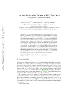 Learning Generative Factors of EEG Data with Variational auto-encoders