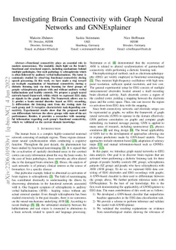 Investigating Brain Connectivity with Graph Neural Networks and
  GNNExplainer