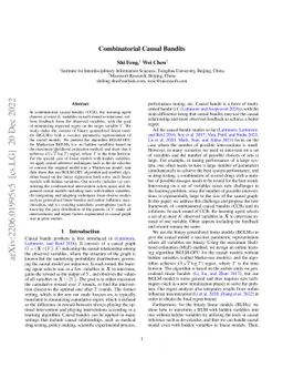 Combinatorial Causal Bandits