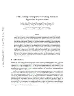 MSR: Making Self-supervised learning Robust to Aggressive Augmentations