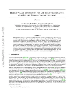 Hybrid Value Estimation for Off-policy Evaluation and Offline
  Reinforcement Learning