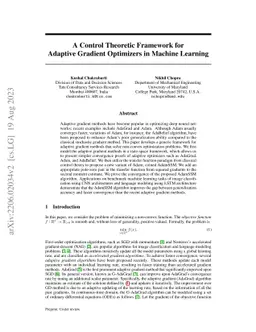 A Control Theoretic Framework for Adaptive Gradient Optimizers in
  Machine Learning