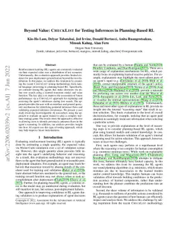 Beyond Value: CHECKLIST for Testing Inferences in Planning-Based RL