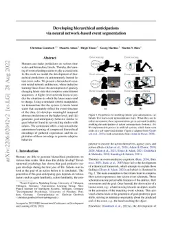 Developing hierarchical anticipations via neural network-based event
  segmentation