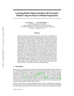 Learning Robust Representations Of Generative Models Using Set-Based
  Artificial Fingerprints