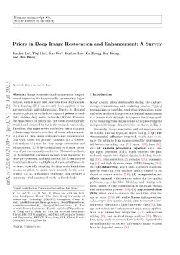 Priors in Deep Image Restoration and Enhancement: A Survey