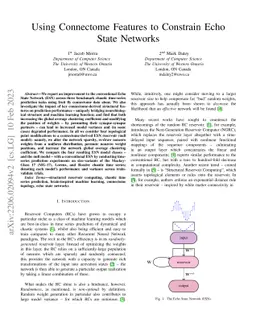Using Connectome Features to Constrain Echo State Networks