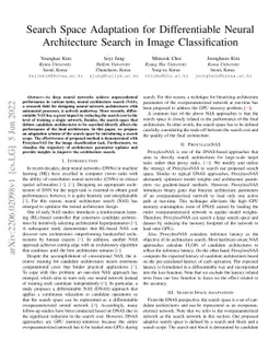 Search Space Adaptation for Differentiable Neural Architecture Search in
  Image Classification