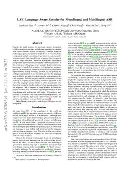 LAE: Language-Aware Encoder for Monolingual and Multilingual ASR