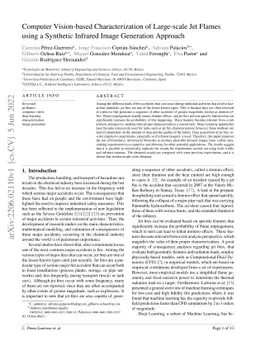 Computer Vision-based Characterization of Large-scale Jet Flames using a
  Synthetic Infrared Image Generation Approach