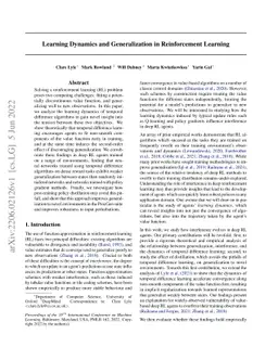 Learning Dynamics and Generalization in Reinforcement Learning