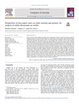 Perspectives of Non-Expert Users on Cyber Security and Privacy: An
  Analysis of Online Discussions on Twitter