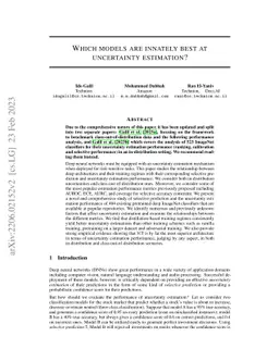 Which models are innately best at uncertainty estimation?