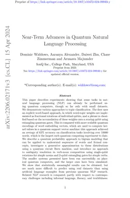Near-Term Advances in Quantum Natural Language Processing