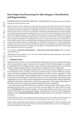 Semi-Supervised Learning for Mars Imagery Classification and
  Segmentation