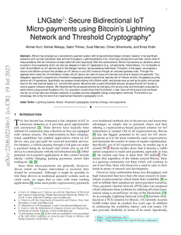 LNGate$^2$: Secure Bidirectional IoT Micro-payments using Bitcoin's
  Lightning Network and Threshold Cryptography