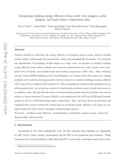 Estimating building energy efficiency from street view imagery, aerial
  imagery, and land surface temperature data