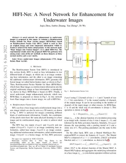 HIFI-Net: A Novel Network for Enhancement to Underwater Images