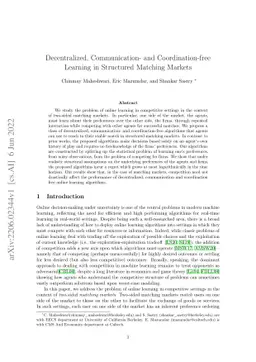 Decentralized, Communication- and Coordination-free Learning in
  Structured Matching Markets