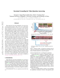Invariant Grounding for Video Question Answering
