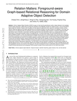 Relation Matters: Foreground-aware Graph-based Relational Reasoning for
  Domain Adaptive Object Detection