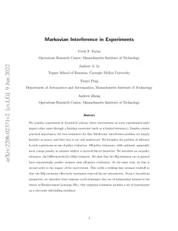 Markovian Interference in Experiments