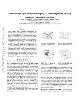 Restructuring Graph for Higher Homophily via Adaptive Spectral
  Clustering