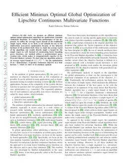 Efficient Minimax Optimal Global Optimization of Lipschitz Continuous
  Multivariate Functions