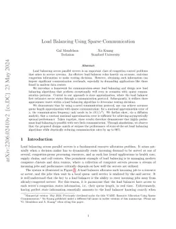 Load Balancing Using Sparse Communication