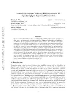 Information-theoretic Inducing Point Placement for High-throughput
  Bayesian Optimisation