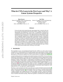 What do CNNs Learn in the First Layer and Why? A Linear Systems
  Perspective