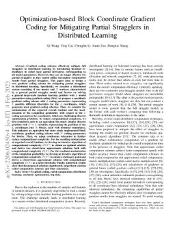 Optimization-based Block Coordinate Gradient Coding for Mitigating
  Partial Stragglers in Distributed Learning