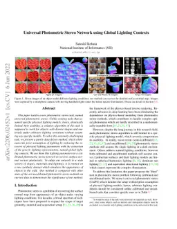 Universal Photometric Stereo Network using Global Lighting Contexts