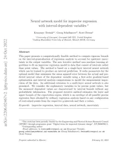 Neural network model for imprecise regression with interval dependent
  variables