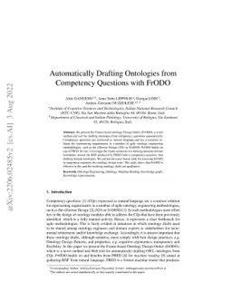 Automatically Drafting Ontologies from Competency Questions with FrODO