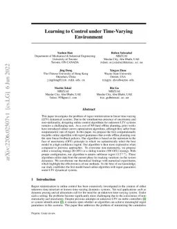 Learning to Control under Time-Varying Environment