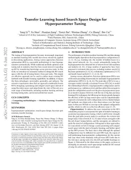 Transfer Learning based Search Space Design for Hyperparameter Tuning