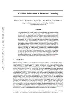 Certified Robustness in Federated Learning